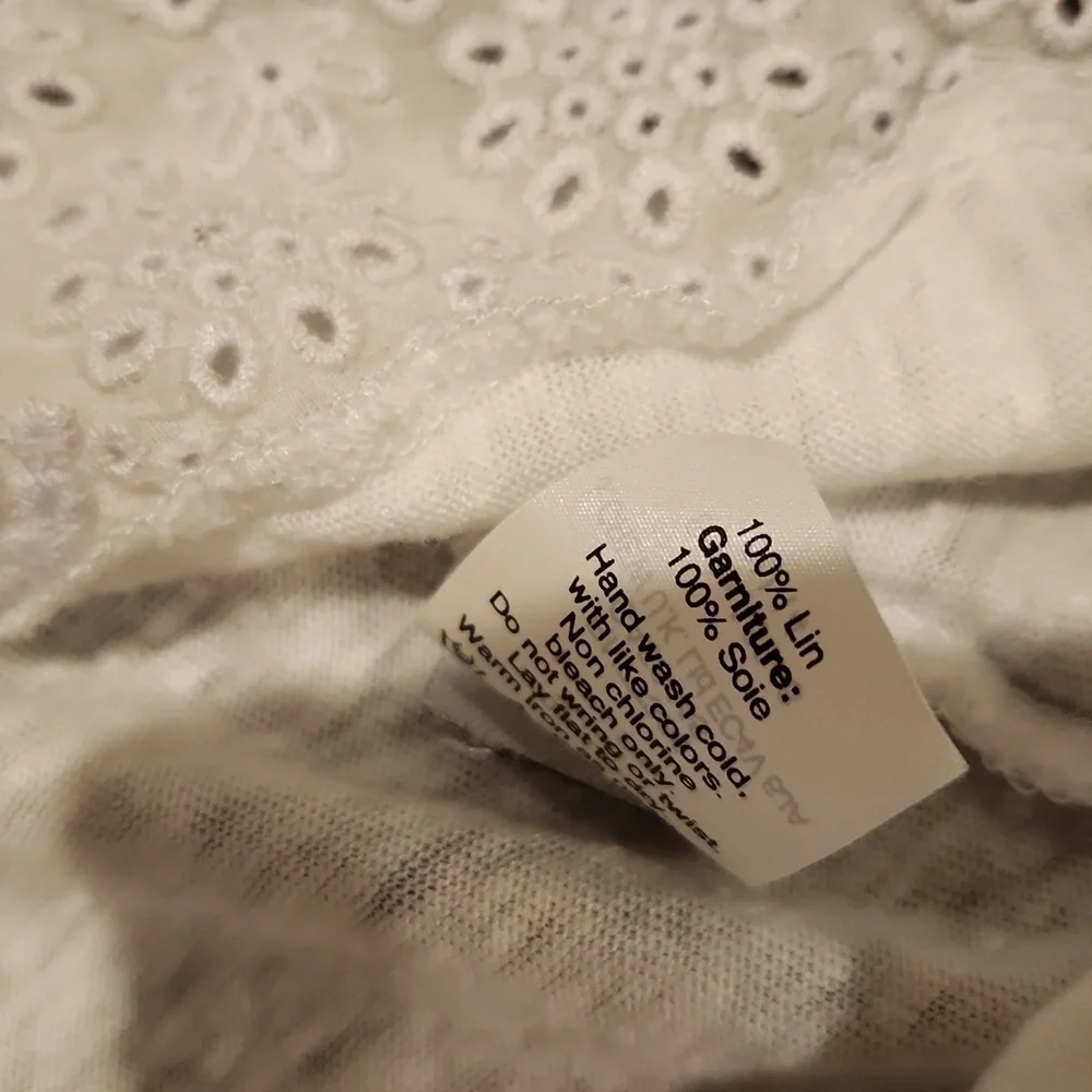 ❤️ J CREW LINEN AND SILK EMBROIDERED EYELET TOP, XS
